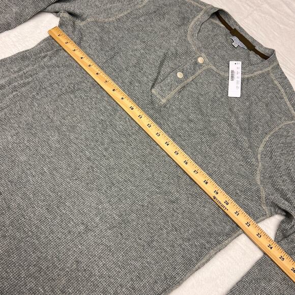 Wallace & Barnes Thermal Shirt Mens XXLT Gray Waffle Knit Henley Tee Casual - Picture 8 of 8